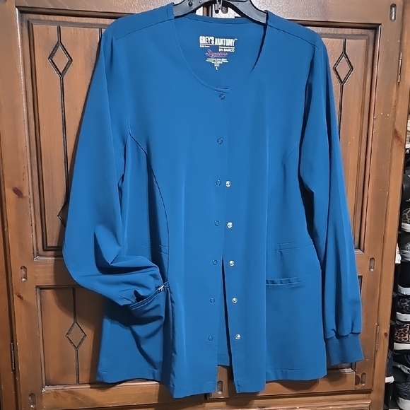 Grey's Anatomy Womens's Aqua scrub jacket, large - Picture 2 of 6